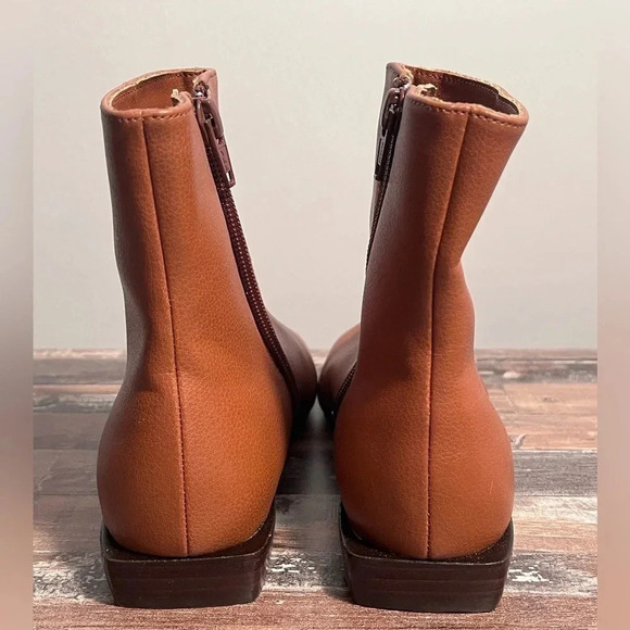 Linea Paolo Brown Leather Zip Up Ankle Boots Women Size 4.5 - Picture 6 of 7